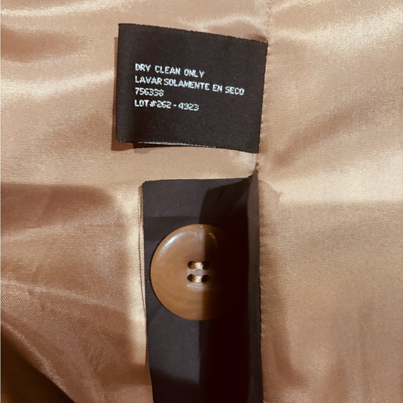 East 5th Womens Long Length Camel Colored Wool Coat sz L - Picture 8 of 9